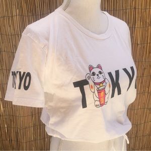 🧼Tokyo drawstring crop tee